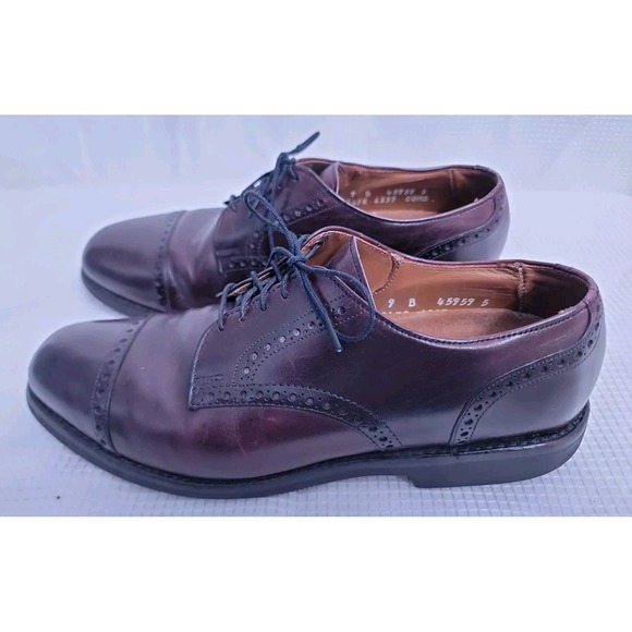 Allen Edmonds Clifton Leather Lace Up Burgundy Oxford Dress Shoes Mens size 9 B - Picture 6 of 11
